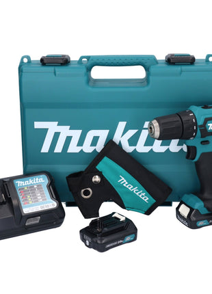 Makita DF 333 DWAE Akku Bohrschrauber 12 V max. 30 Nm + 2x Akku 2,0 Ah + Ladegerät + Holster + Koffer