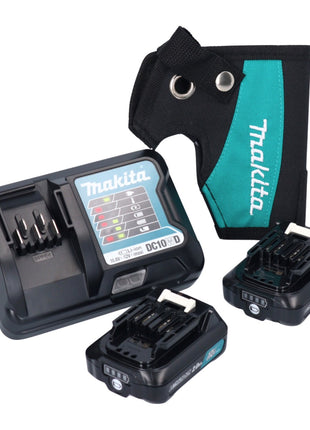 Taladro atornillador inalámbrico Maktia DF 333 DWAE 12 V máx. 30 Nm + 2 baterías 2,0 Ah + cargador + funda + maletín