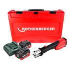 Máquina prensadora de batería Rothenberger ROMAX 4000 18 V electrohidráulica + 2x baterías 10,0 Ah CAS + cargador + maletín