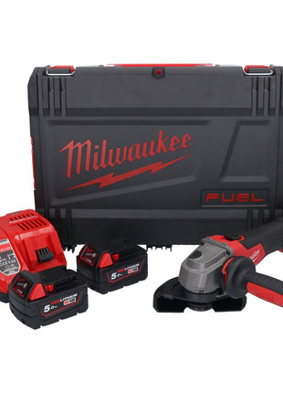 Milwaukee M18 FSAG125X-502X Meuleuse d'angle sans fil 18 V 125 mm Brushless + 2x batterie 5,0 Ah + chargeur + HD Box