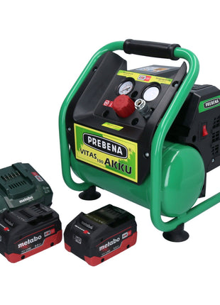 Prebena VITAS 100-AKKU Kompressor 18 V 5 l 8 bar CAS Brushless + 2x Akku 8,0 Ah + Ladegerät - Toolbrothers