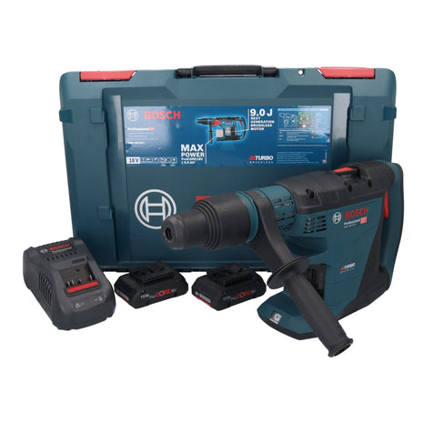 Bosch GBH 18V-40 C Professional Perforateur sans fil 9,0 J 18V - SDS max - BITURBO Brushless + 2x Batteries ProCORE 4,0 Ah + Chargeur + Coffret XL-BOXX