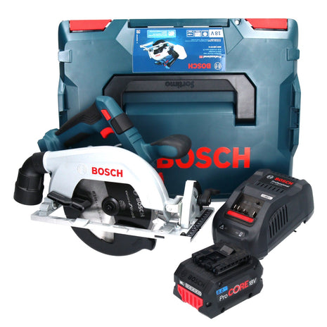 Bosch GKS 18V-57-2 Professional Scie circulaire sans fil 18 V 165 mm brushless + 1x Batterie ProCORE 8,0 Ah + Chargeur + L-Boxx