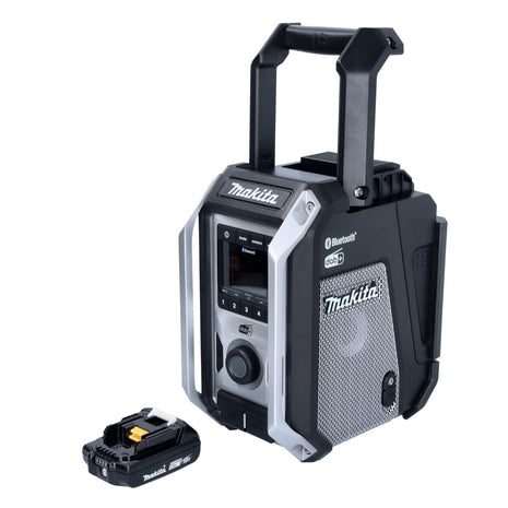 Makita DMR 115 A1B Akku Baustellenradio 12 V - 18 V Bluetooth DAB+ IP65 Schwarz + 1x Akku 2,0 Ah - ohne Ladegerät