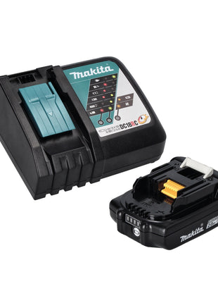 Makita DMR 115 RA1B radio de obra con batería 12 V - 18 V Bluetooth DAB+ IP65 negro + 1x batería 2,0 Ah + cargador