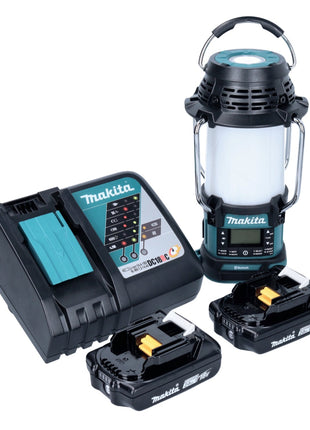 Makita DMR 056 RA Radio sans fil 18 V FM DAB+ avec lanterne 360 Lampe de poche IP65 + 2x batterie 2,0 Ah + chargeur