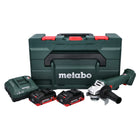 Metabo W 18 L 9-125 Amoladora angular a batería Quick 18 V 125 mm + 2x baterías 4,0 Ah + cargador + metaBOX