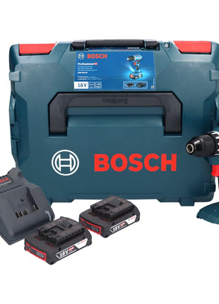 Bosch GSR 18V-45 taladro atornillador inalámbrico 18 V 45 Nm (06019K3203) sin escobillas + 2x batería 2,0 Ah + cargador + L-Boxx