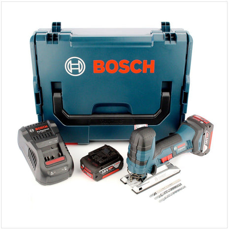 Bosch GST 18V-LI S Akku Stichsäge 18 V 120 mm ( 06015A5171 ) + 2x Akku 5,0 Ah + Ladegerät + L-Boxx