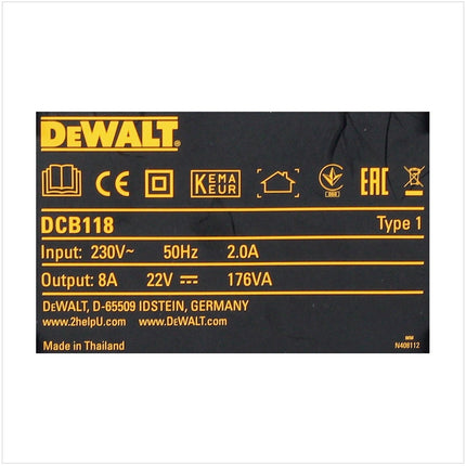 Caricabatteria DeWalt DCB118 54V / 18V XR FlexVolt