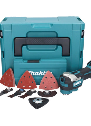 Herramienta multifuncional a batería Makita DTM 52 ZJX4 18 V Starlock Max Brushless + juego de accesorios + Makpac - sin batería, sin cargador