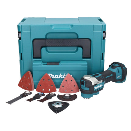 Makita DTM 52 ZJX4 utensile multifunzione a batteria 18 V Starlock Max Brushless + set di accessori da 35 pezzi + Makpac - senza batteria, senza caricabatterie