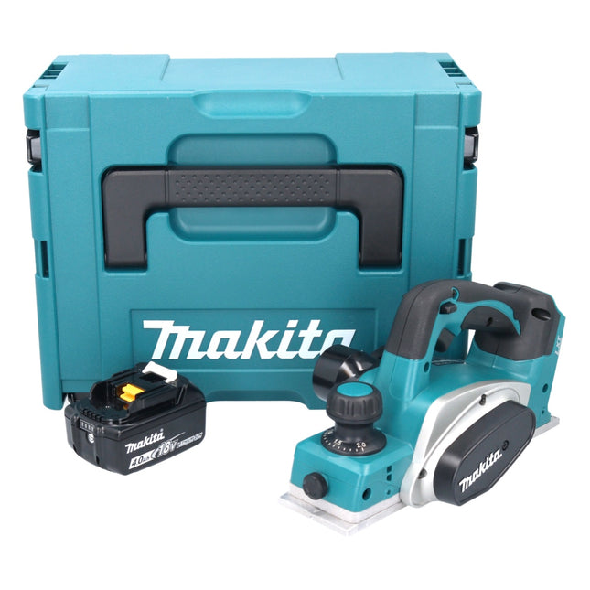 Pialla a batteria Makita DKP 180 M1J 18 V 82 mm + 1x batteria 4,0 Ah + Makpac - senza caricabatterie