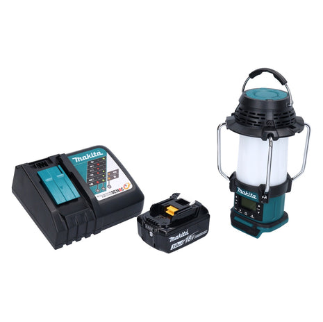 Makita DMR 055 RF1 radio batería 18 V FM con linterna linterna 360° + 1x batería 3.0 Ah + cargador