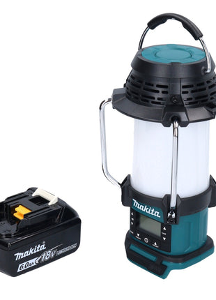 Makita DMR 055 G1 Akku Radio 18 V FM mit Laterne 360° Taschenlampe + 1x Akku 6,0 Ah - ohne Ladegerät