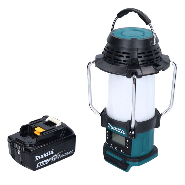 Makita DMR 055 G1 radio a batteria 18 V FM con lanterna a 360° + 1x batteria ricaricabile 6,0 Ah - senza caricabatterie