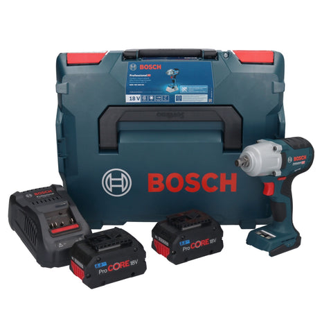 Bosch GDS 18V-450 HC atornillador de impacto inalámbrico 18 V 450 Nm 1/2" + 2x batería ProCORE 8,0 Ah + cargador + L-Boxx