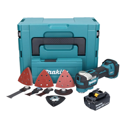 Makita DTM 52 M1JX4 utensile multifunzione a batteria 18 V Starlock Max Brushless + 1x batteria 4,0 Ah + set di accessori + Makpac - senza caricabatterie