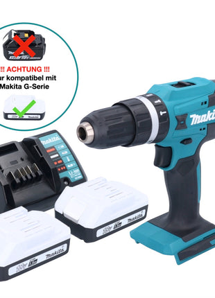 Makita HP 488 DWY Akku Schlagbohrschrauber 18 V 42 Nm G-Serie + 2x Akku 1,5 Ah + Ladegerät