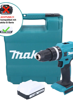 Taladro percutor inalámbrico Makita HP 488 DY1K 18 V 42 Nm Serie G + 1x batería 1,5 Ah + maletín - sin cargador