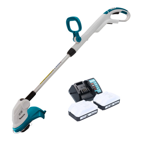 Makita UR 180 DWY Akku Rasentrimmer 18 V 260 mm G-Serie + 2x Akku 1,5 Ah + Ladegerät