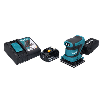 Levigatrice orbitale a batteria Makita DBO 480 RM1 18 V 112 x 102 mm + 1x batteria ricaricabile 4,0 Ah + caricabatterie
