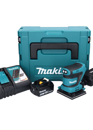 Lijadora orbital a batería Makita DBO 480 RG1J 18 V 112 x 102 mm + 1x batería 6,0 Ah + cargador + Makpac