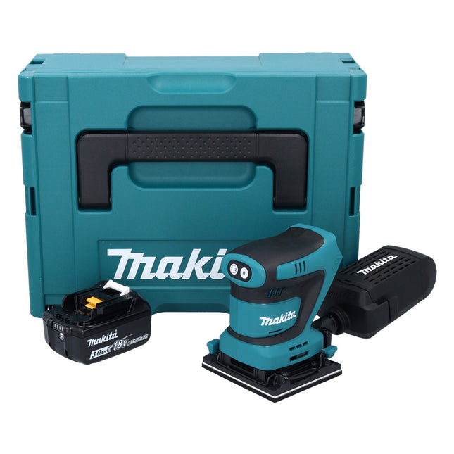 Makita DBO 481 F1J levigatrice orbitale a batteria 18 V 112 x 102 mm + 1x batteria ricaricabile 3,0 Ah + Makpac - senza caricabatteria