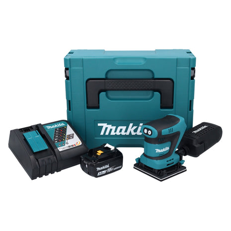 Levigatrice orbitale a batteria Makita DBO 481 RF1J 18 V 112 x 102 mm + 1x batteria ricaricabile 3,0 Ah + caricabatterie + Makpac