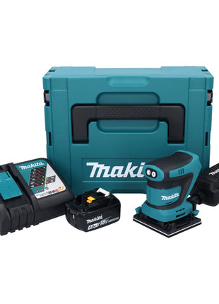 Makita DBO 481 RM1J Akku Schwingschleifer 18 V 112 x 102 mm + 1x Akku 4,0 Ah + Ladegerät + Makpac