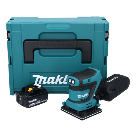 Makita DBO 481 G1J Ponceuse vibrante sans fil 18 V 112 x 102mm + 1x Batterie 6,0 Ah + Coffret Makpac - sans chargeur