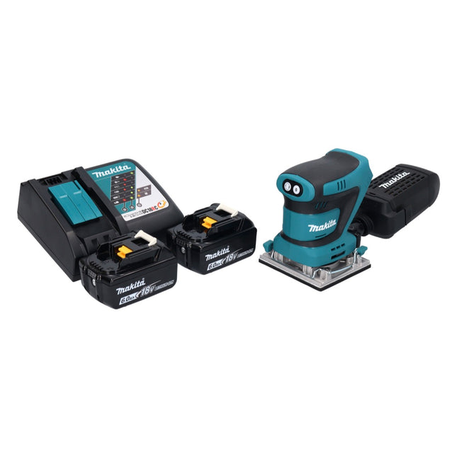 Makita DBO482RG Levigatrice vibrante a batteria 112x102mm 18V + 2x batterie 6.0Ah + caricabatterie