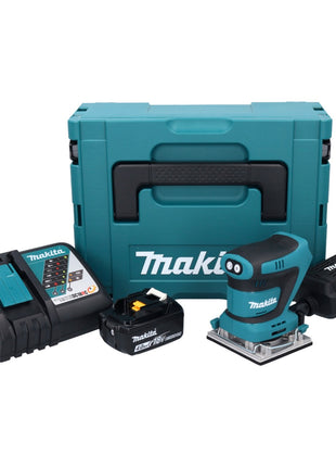 Makita DBO 482 RM1J Ponceuse vibrante sans fil 18 V 112 x 102 mm + 1x batterie 4,0 Ah + chargeur + Makpac