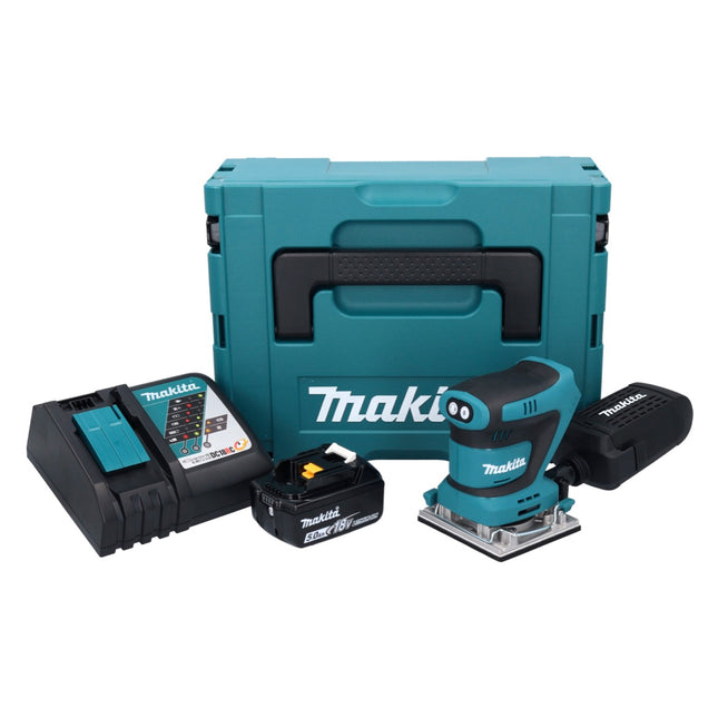 Makita DBO482RT1J Levigatrice vibrante a batteria 112x102mm 18V + 1x batteria 5.0Ah + caricatore + valigetta Makpac