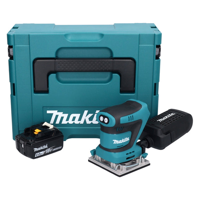 Makita DBO482G1J Levigatrice vibrante a batteria 112x102mm 18V + 1x batteria 6.0Ah + valigetta Makpac - senza caricabatterie