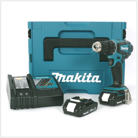 Makita DDF 456 Akku-Bohrschrauber 18 V im MAKPAC mit 2 Akkus 1,5 Ah und Ladegerät - Toolbrothers