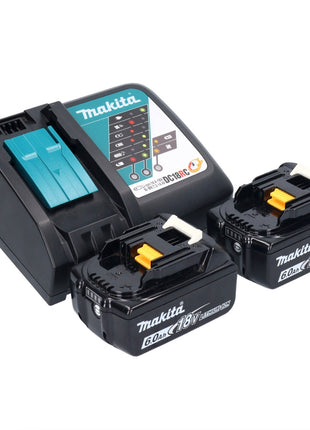 Taladro percutor inalámbrico Makita DHP 453 RGX1 18 V 42 Nm + 2x baterías 6,0 Ah + cargador + set de accesorios 74 piezas + estuche