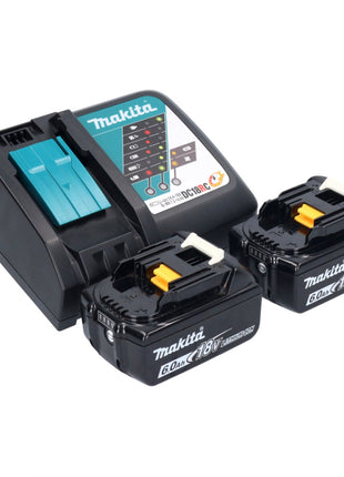 Makita DHP 487 RGX1 18 V Perceuse-visseuse à percussion sans fil 40 Nm sans balai + 2x Batteries 6,0 Ah + Chargeur + kit d'accessoires - 74 pièces + Mallette