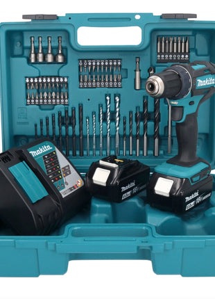 Makita DDF 482 RGX1 Perceuse-visseuse sans fil 18 V 62 Nm + 2x Batteries 6,0 Ah + Chargeur + kit d'accessoires - 74 pièces + Mallette