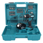 Makita DDF 485 T1X1 Perceuse-visseuse sans fil 18 V 50 Nm sans balais + 1x Batterie 5,0 Ah + kit d'accessoires - 74 pièces + Mallette - sans chargeur