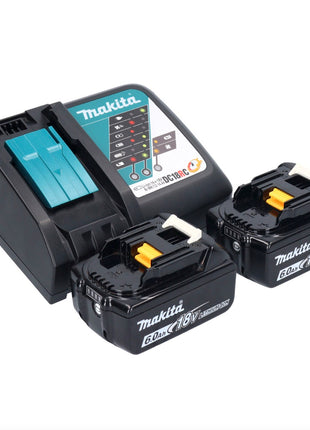 Makita DDF 487 RGX1 taladro atornillador inalámbrico 18 V 40 Nm sin escobillas + 2 baterías 6,0 Ah + cargador + set de accesorios 74 piezas + maletín