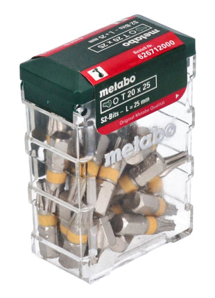 Caja de puntas Metabo 25 puntas Torx T20 de 25 mm (626712000)