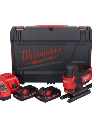 Scie sauteuse à batterie Milwaukee M18 FBJS-302X 18 V sans balais + 2x batteries 3,0 Ah + chargeur + boîtier HD