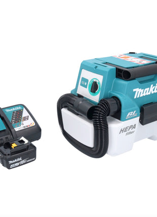 Makita DVC 750 LRM1 Aspirateur à batterie LXT 18 V 67 mbar 7,5 l Brushless + 1x batterie 4,0 Ah + chargeur