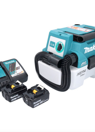 Makita DVC 750 LRG Akku Staubsauger LXT 18 V 67 mbar 7,5 l Brushless + 2x Akku 6,0 Ah + Ladegerät