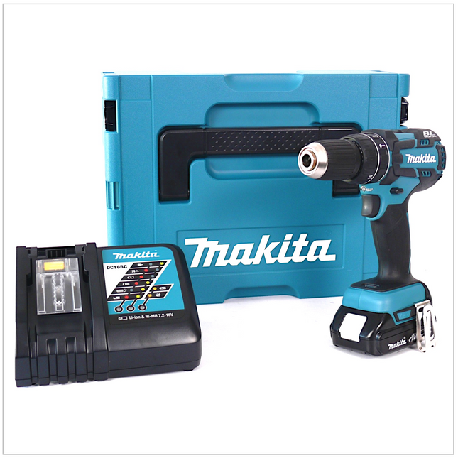 Makita DHP 480 Y1J-D 18 V Akku Schlagbohrschrauber im MAKPAC inkl. BL 1815 N Akku + DC18RC Ladegerät - Toolbrothers