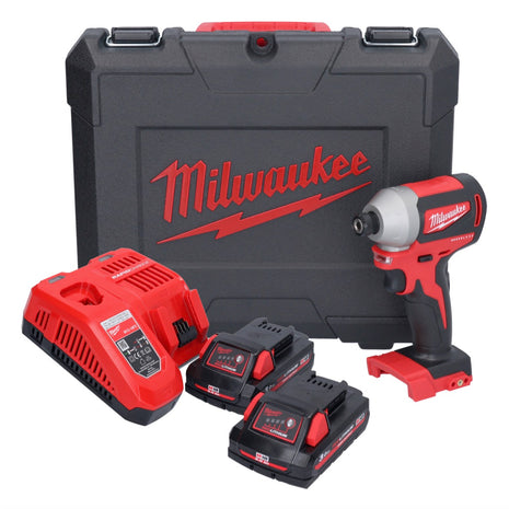 Milwaukee M18 CBLID-302C 18 V 180 Nm 1/4'' avvitatore a impulsi brushless + 2x batteria 3,0 Ah + caricabatterie + valigetta