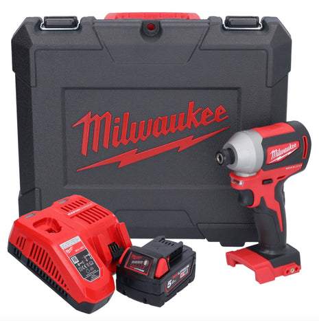 Milwaukee M18 CBLID-501C Clé à choc sans fil 18 V 180 Nm 1/4'' Brushless + 1x batterie 5,0 Ah + chargeur + Coffret