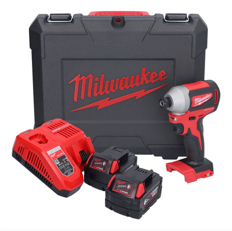 Clé à chocs sans fil Milwaukee M18 CBLID-602C 18 V 180 Nm 1/4" brushless + 2x batteries 6,0 Ah + chargeur + mallette