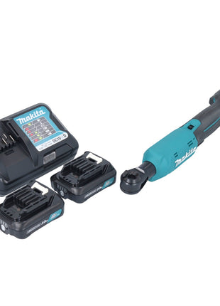 Makita WR 100 DWA Visseuse à cliquet sans fil 12 V 47,5 Nm 1/4'' 3/8'' + 2x batterie 2,0 Ah + chargeur